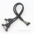 USB-3.0 Monte a doppio pannello 2Porti a 20pin cavo